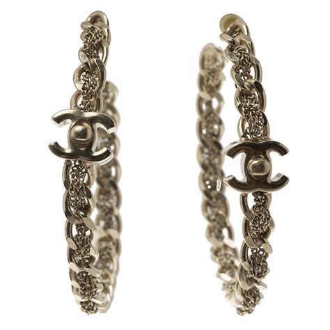 chanel chain link earrings|Chanel extrait earrings.